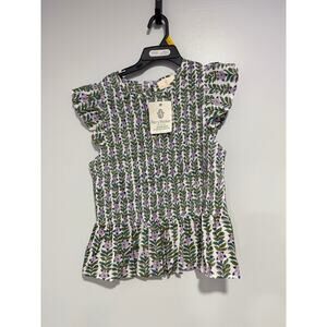 New NWT  Perry Walker Collective The Penny Floral Boho Top size 3/Medium